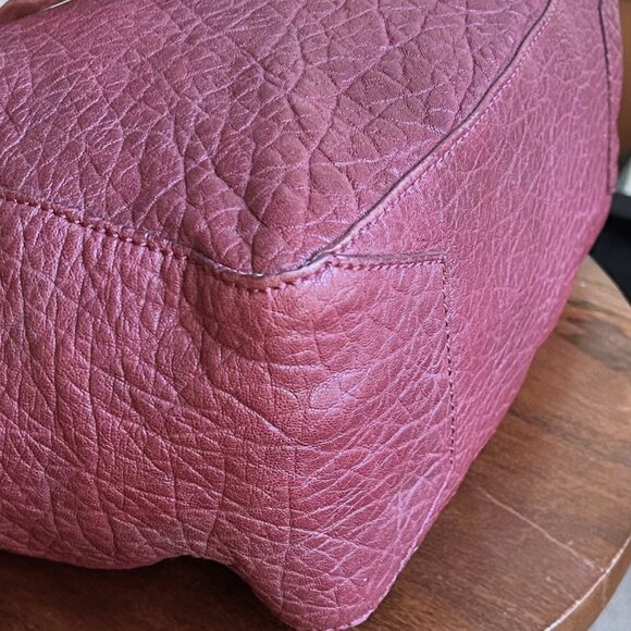 ALEXANDER MCQUEEN Leather Convertible Satchel Bag Burgundy - Picture 14 of 15